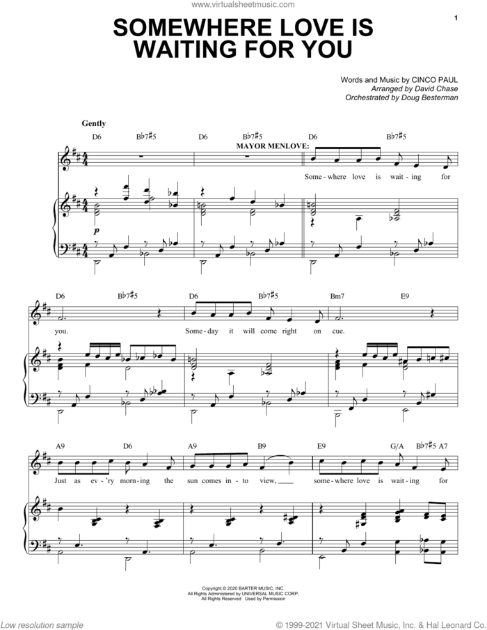 Somewhere Love Is Waiting For You (from Schmigadoon!) sheet music for voice and piano by Cinco Paul, intermediate skill level