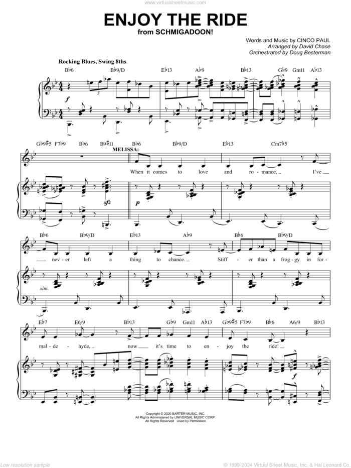 Enjoy The Ride (from Schmigadoon!) sheet music for voice and piano by Cinco Paul, intermediate skill level