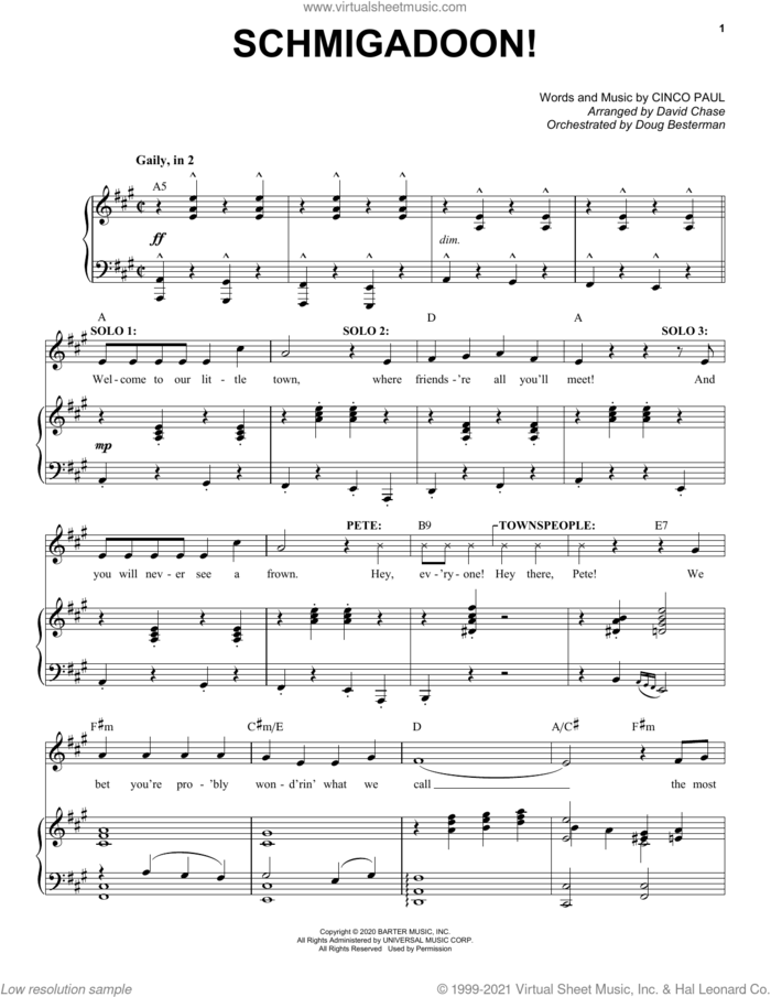 Schmigadoon! sheet music for voice and piano by Cinco Paul, intermediate skill level