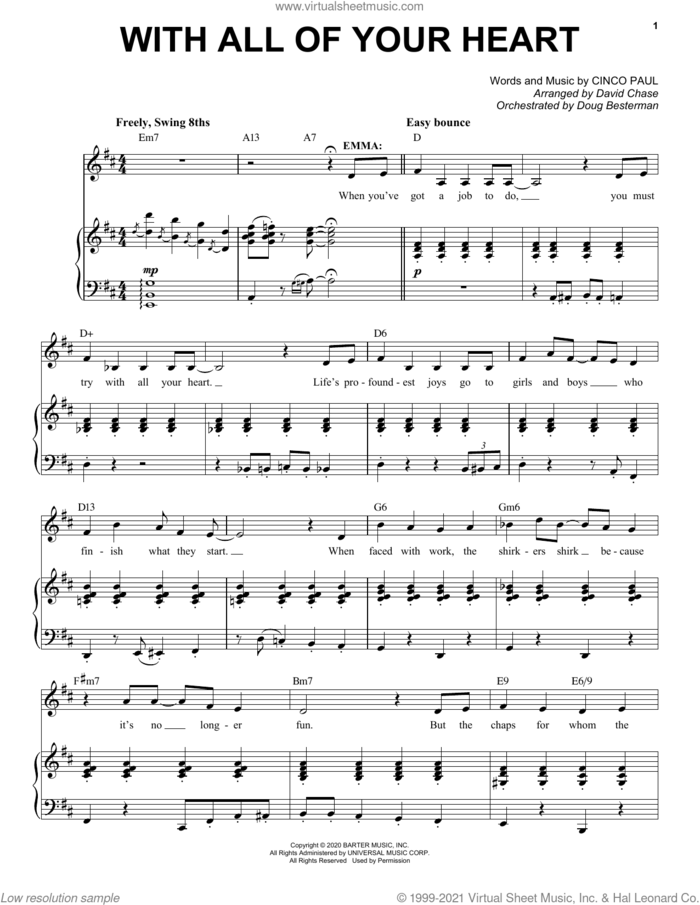 With All Of Your Heart (from Schmigadoon!) sheet music for voice and piano by Cinco Paul, intermediate skill level