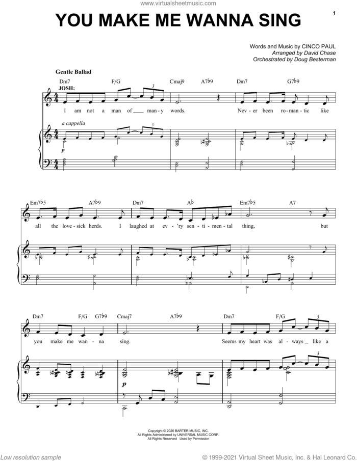 You Make Me Wanna Sing (from Schmigadoon!) sheet music for voice and piano by Cinco Paul, intermediate skill level