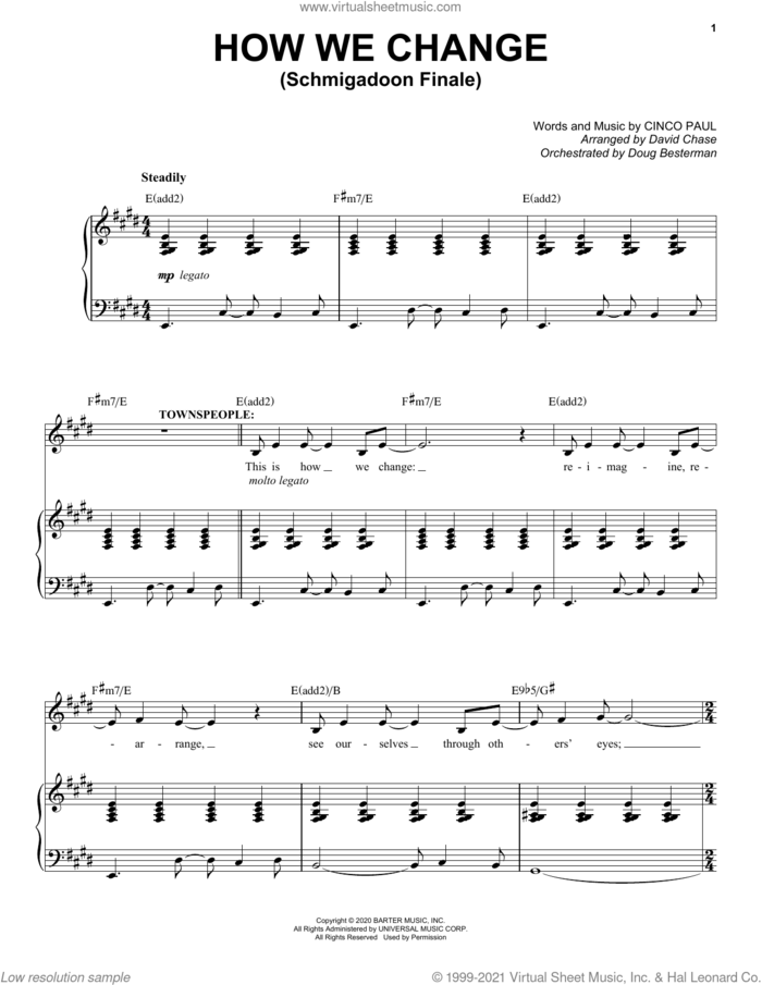How We Change / Finale (from Schmigadoon!) sheet music for voice and piano by Cinco Paul, intermediate skill level