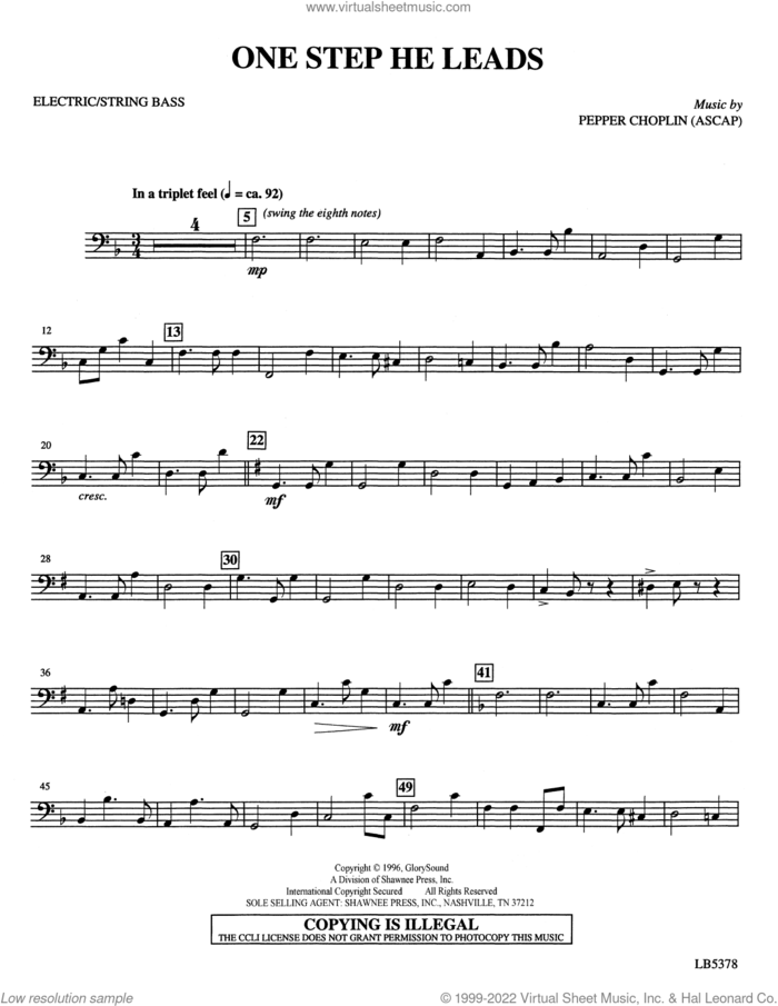 One Step He Leads (complete set of parts) sheet music for orchestra/band by Pepper Choplin, intermediate skill level