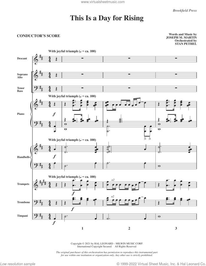 This Is a Day for Rising (Handbells) (COMPLETE) sheet music for orchestra/band by Joseph M. Martin, intermediate skill level
