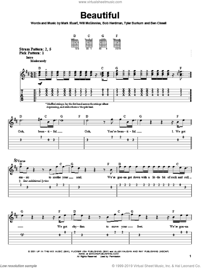 Beautiful sheet music for guitar solo (easy tablature) by Audio Adrenaline, Bob Herdman, Mark Stuart and Will McGinniss, easy guitar (easy tablature)