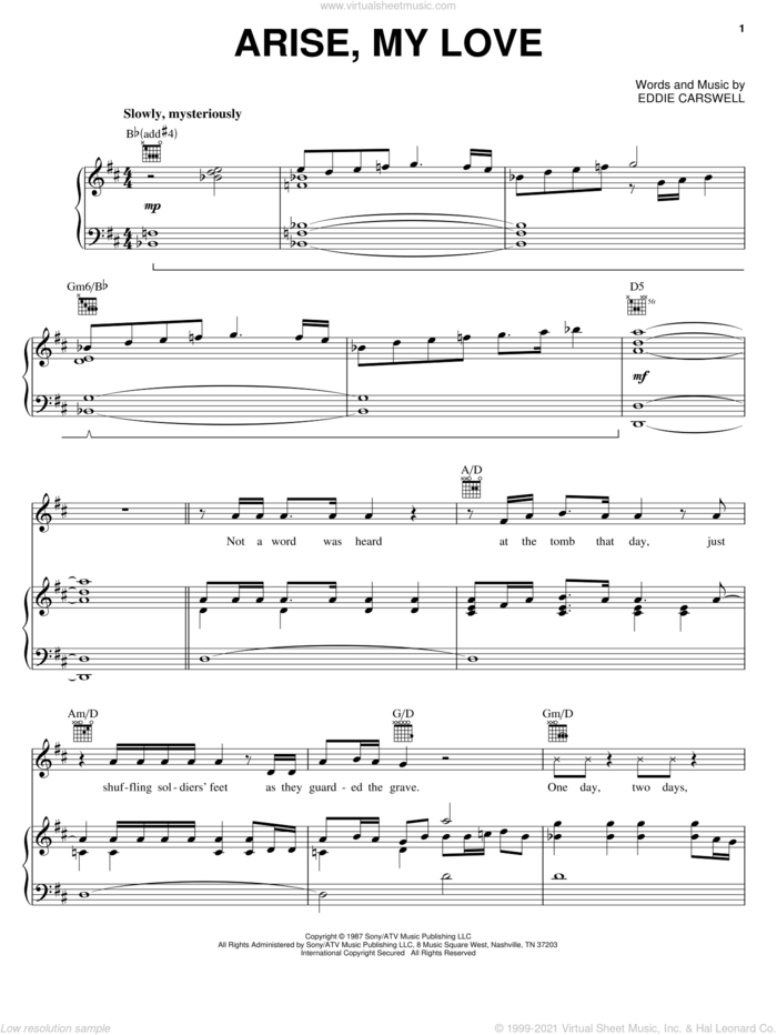 Arise, My Love sheet music for voice, piano or guitar by Newsong and Eddie Carswell, intermediate skill level