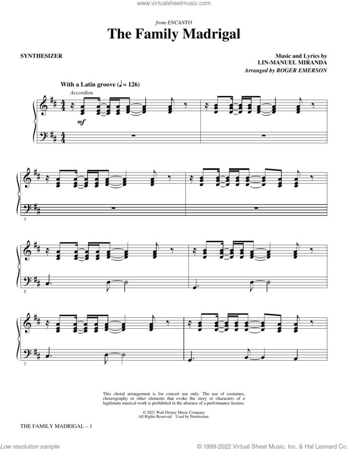 The Family Madrigal (from Encanto) (arr. Roger Emerson) (complete set of parts) sheet music for orchestra/band by Roger Emerson and Lin-Manuel Miranda, intermediate skill level