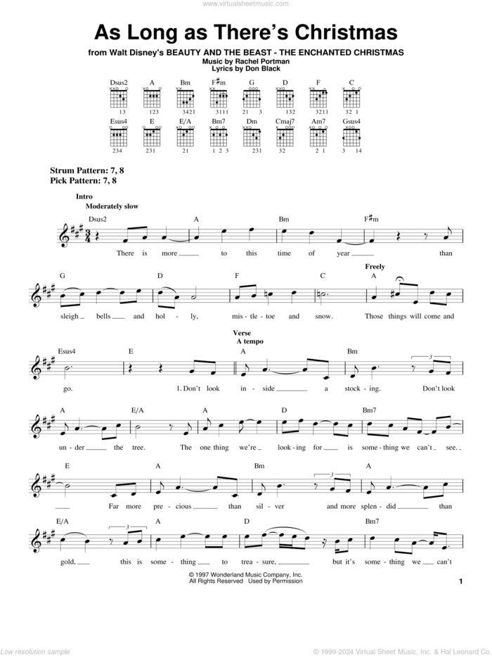 As Long As There's Christmas sheet music for guitar solo (chords) by Peabo Bryson & Roberta Flack, Peabo Bryson, Roberta Flack, Don Black and Rachel Portman, easy guitar (chords)