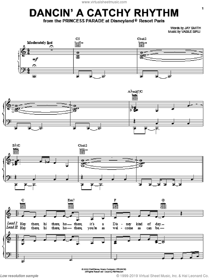 Dancin' A Catchy Rhythm sheet music for voice, piano or guitar by Jay Smith and Vasile Sirli, intermediate skill level