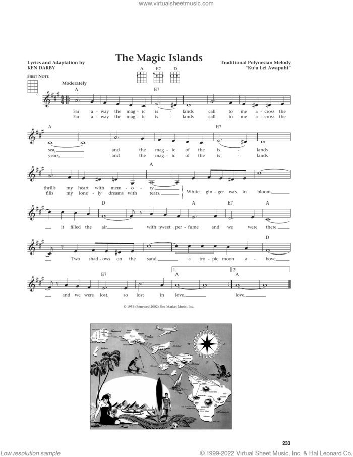 The Magic Islands (from The Daily Ukulele) (arr. Liz and Jim Beloff) sheet music for ukulele by Ken Darby, Jim Beloff, Liz Beloff and Traditional Polynesian Melody, intermediate skill level