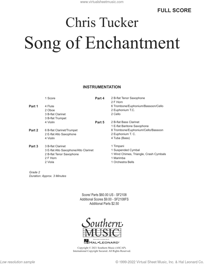 Song of Enchantment (COMPLETE) sheet music for concert band by Chris Tucker, intermediate skill level
