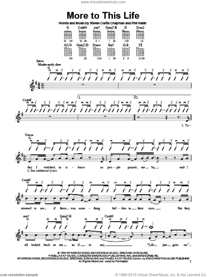 More To This Life sheet music for guitar solo (chords) by Steven Curtis Chapman and Phil Naish, easy guitar (chords)