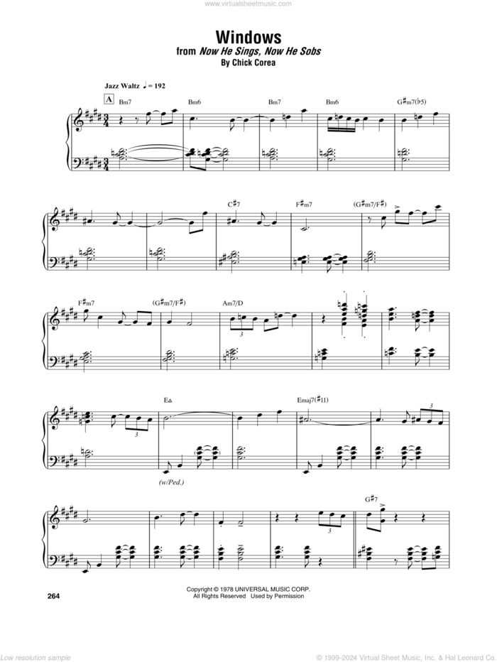 Windows sheet music for piano solo (transcription) by Chick Corea Elektric Band and Chick Corea, intermediate piano (transcription)