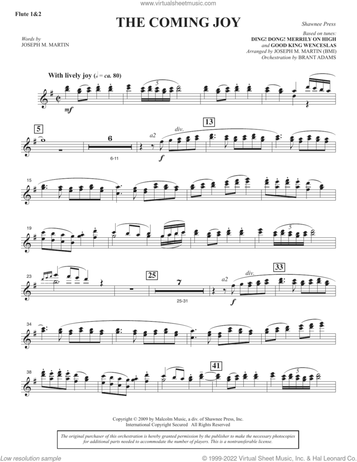 The Coming Joy sheet music for orchestra/band (flute 1 and 2) by Joseph M. Martin, intermediate skill level