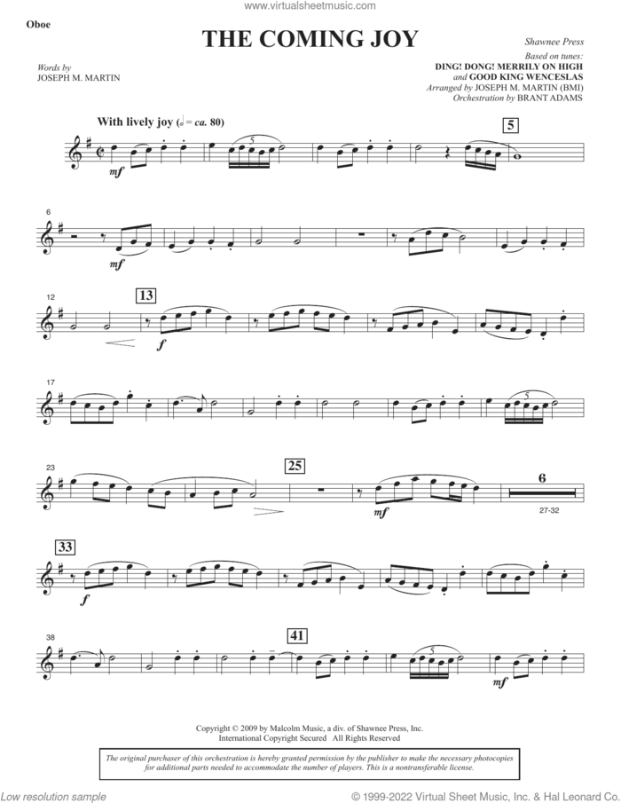 The Coming Joy sheet music for orchestra/band (oboe) by Joseph M. Martin, intermediate skill level