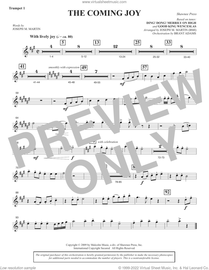 The Coming Joy sheet music for orchestra/band (Bb trumpet 1) by Joseph M. Martin, intermediate skill level