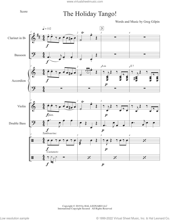 The Holiday Tango! (COMPLETE) sheet music for orchestra/band by Greg Gilpin, intermediate skill level