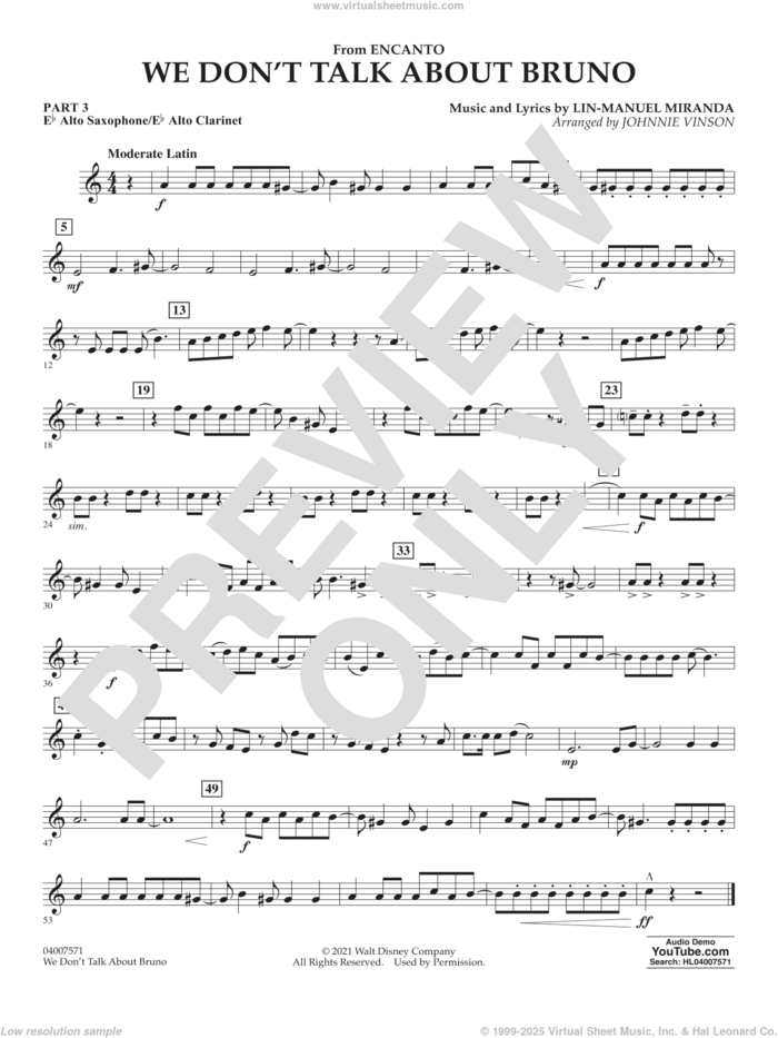 Miranda We Don't Talk About Bruno (from Encanto) (arr. Vinson) sheet
