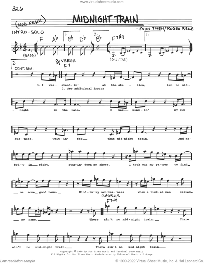 Midnight Train sheet music for voice and other instruments (real book with lyrics) by Buddy Guy (with Jonny Lang), Jon Tiven and Roger Reale, intermediate skill level