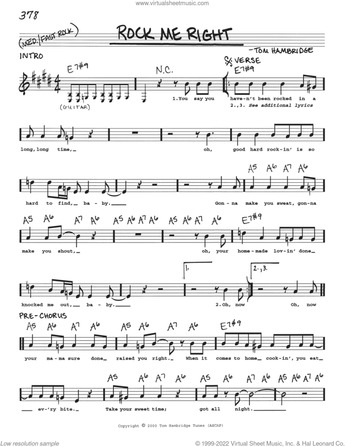 Rock Me Right sheet music for voice and other instruments (real book with lyrics) by Susan Tedeschi and Tom Hambridge, intermediate skill level