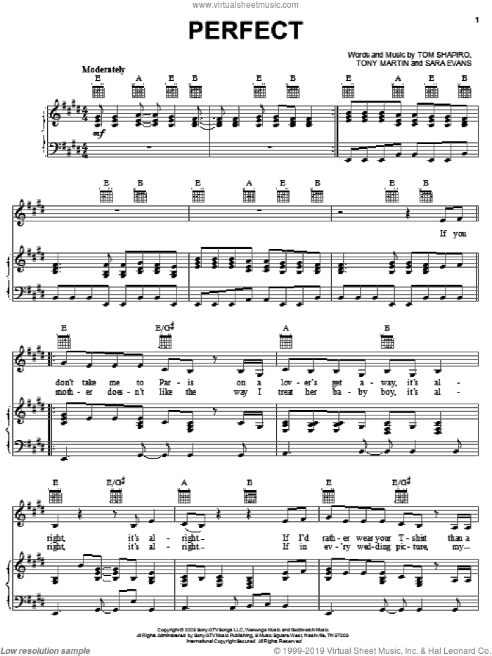 Perfect sheet music for voice, piano or guitar by Sara Evans, Tom Shapiro and Tony Martin, intermediate skill level