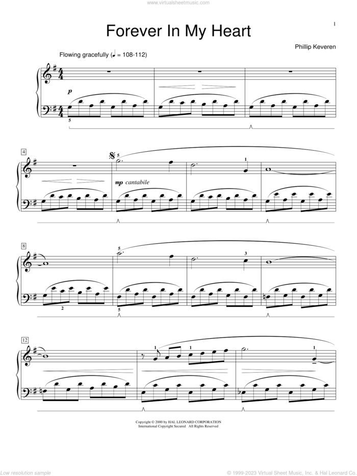 Forever In My Heart sheet music for piano solo (elementary) by Phillip Keveren and Miscellaneous, beginner piano (elementary)