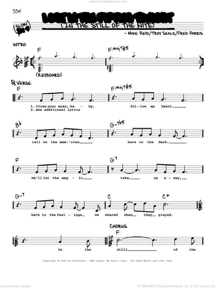 Lost In The Fifties Tonight (In The Still Of The Nite) sheet music for voice and other instruments (real book with lyrics) by Ronnie Milsap, Fred Parrish, Mike Reid and Troy Seals, intermediate skill level