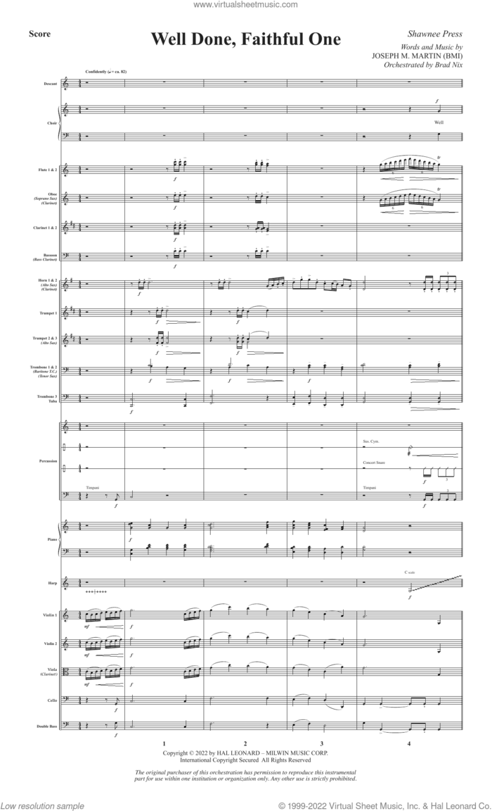 Well Done, Faithful One (COMPLETE) sheet music for orchestra/band by Joseph M. Martin, intermediate skill level