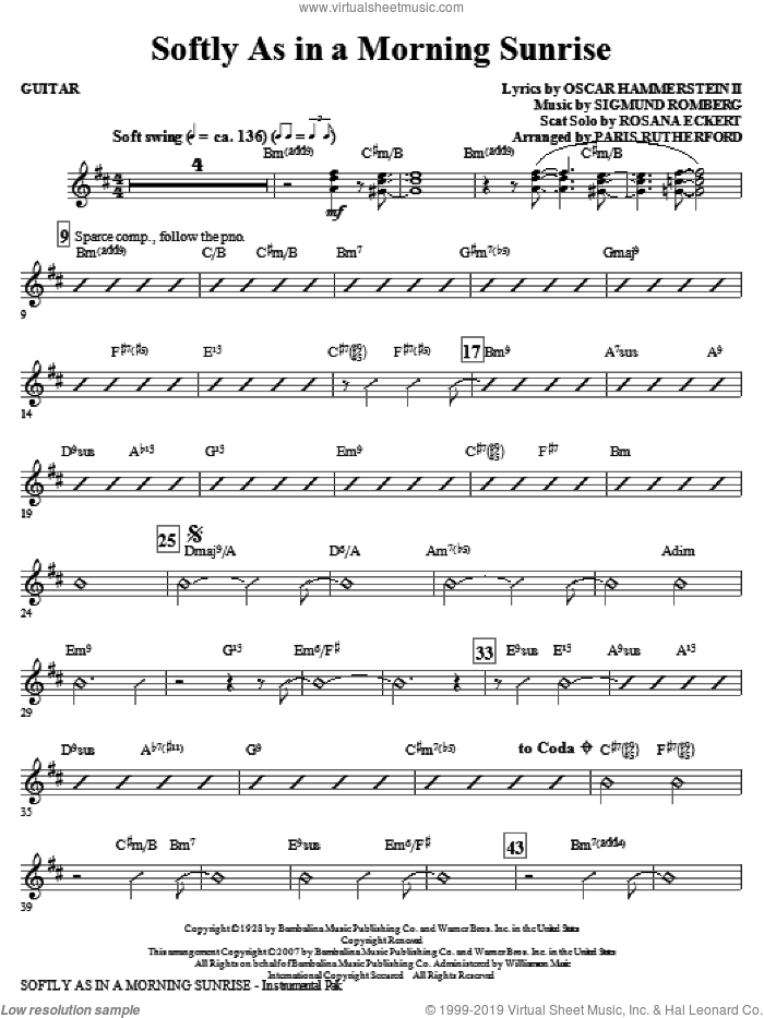 Softly As In A Morning Sunrise (complete set of parts) sheet music for orchestra/band by Oscar II Hammerstein, Sigmund Romberg and Paris Rutherford, intermediate skill level