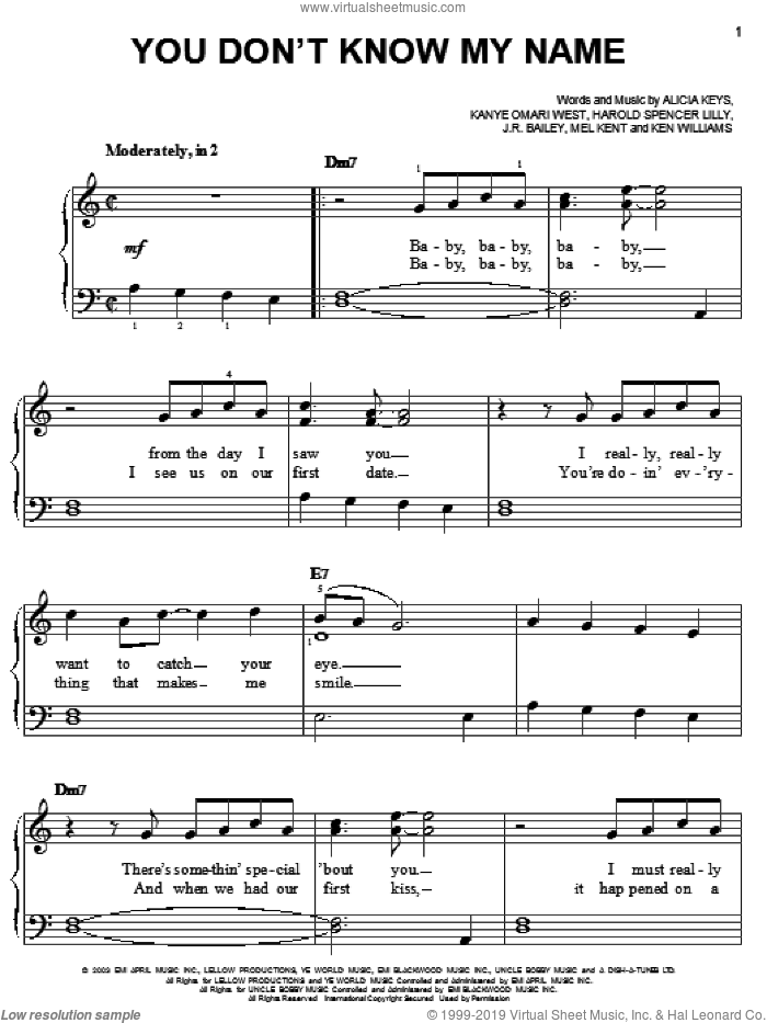 YOU KNOW MY NAME Sheet music for Piano (Solo)