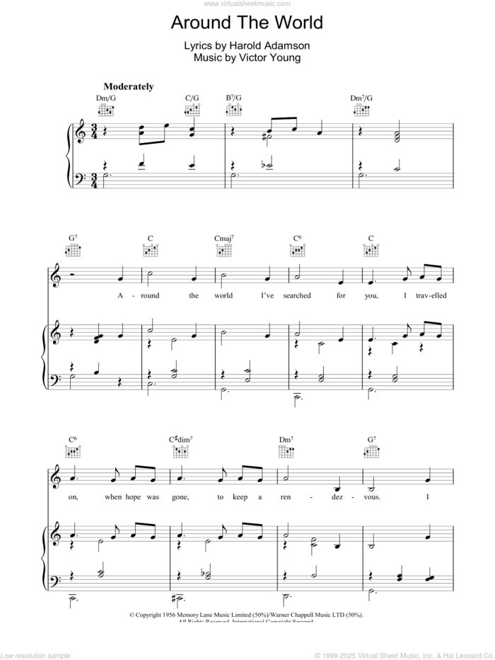 Young Around The World sheet music for voice, piano or guitar