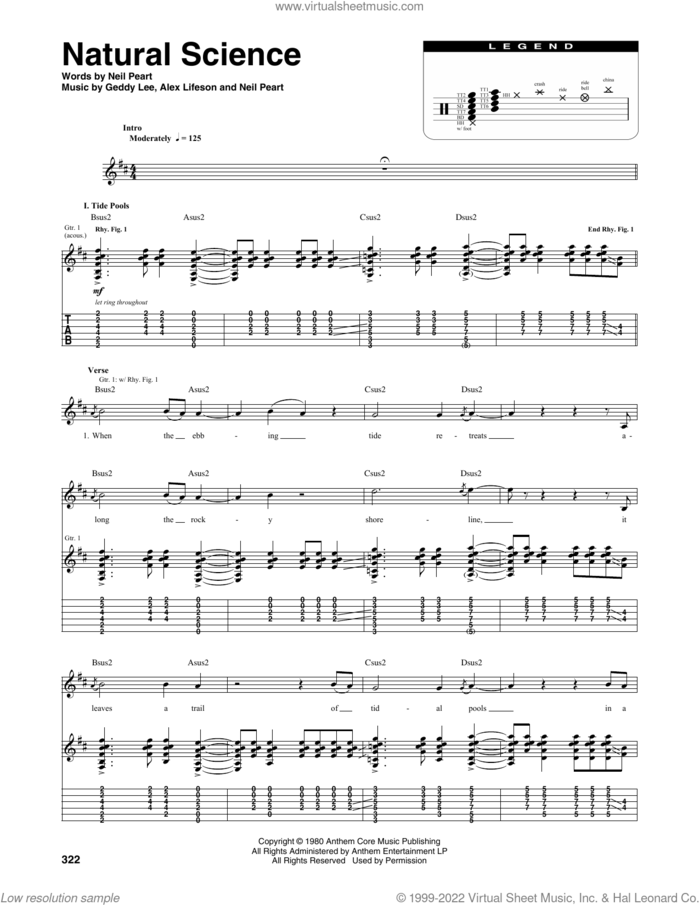 Natural Science sheet music for chamber ensemble (Transcribed Score) by Rush, Alex Lifeson, Geddy Lee and Neil Peart, intermediate skill level