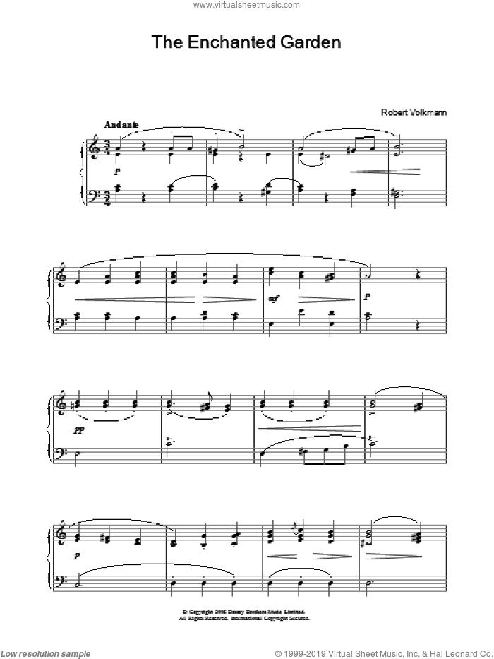 The Enchanted Garden sheet music for piano solo by Robert Volkmann, classical score, easy skill level