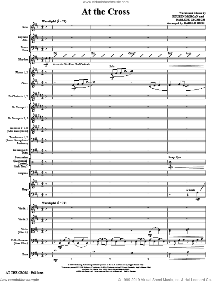 At The Cross (COMPLETE) sheet music for orchestra/band (Orchestra) by Reuben Morgan, Darlene Zschech and Harold Ross, intermediate skill level