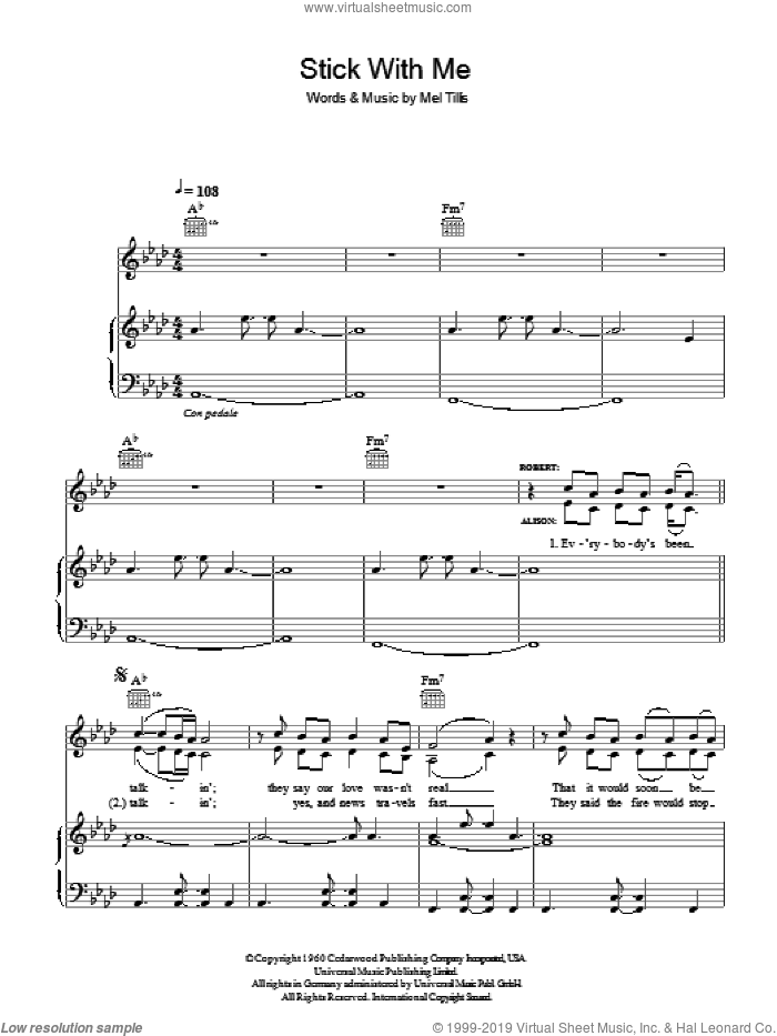 Stick With Me Baby sheet music for voice, piano or guitar by Robert Plant & Alison Krauss, Alison Krauss, Robert Plant and Mel Tillis, intermediate skill level