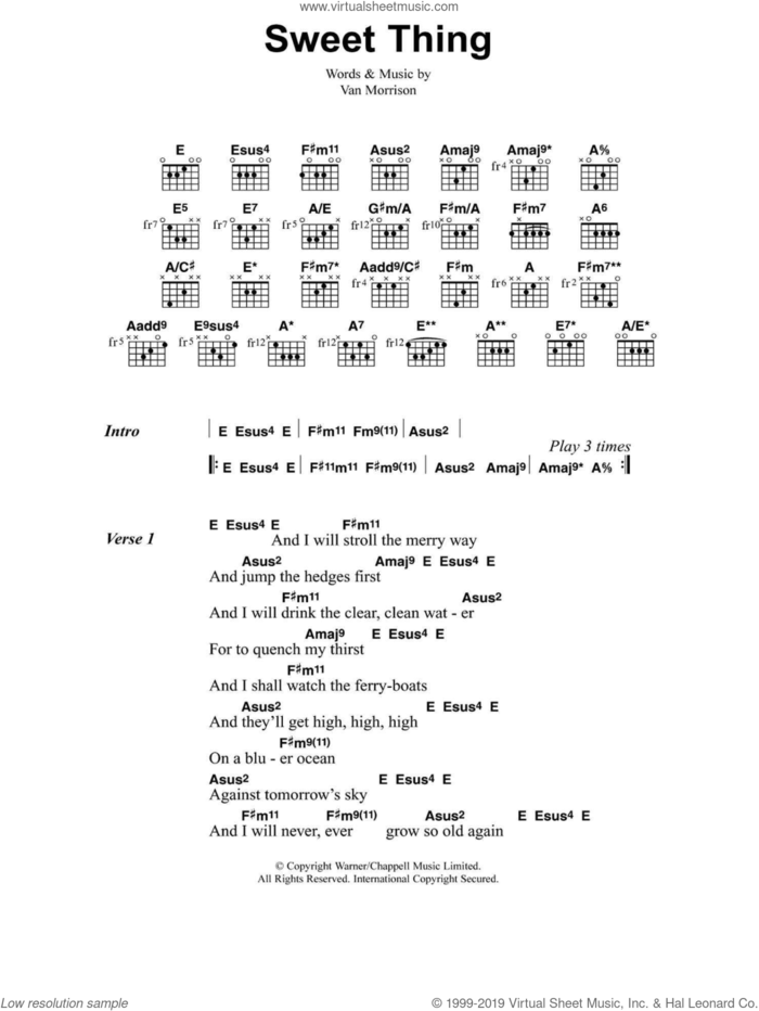 Sweet Thing sheet music for guitar (chords) by Jeff Buckley, intermediate skill level