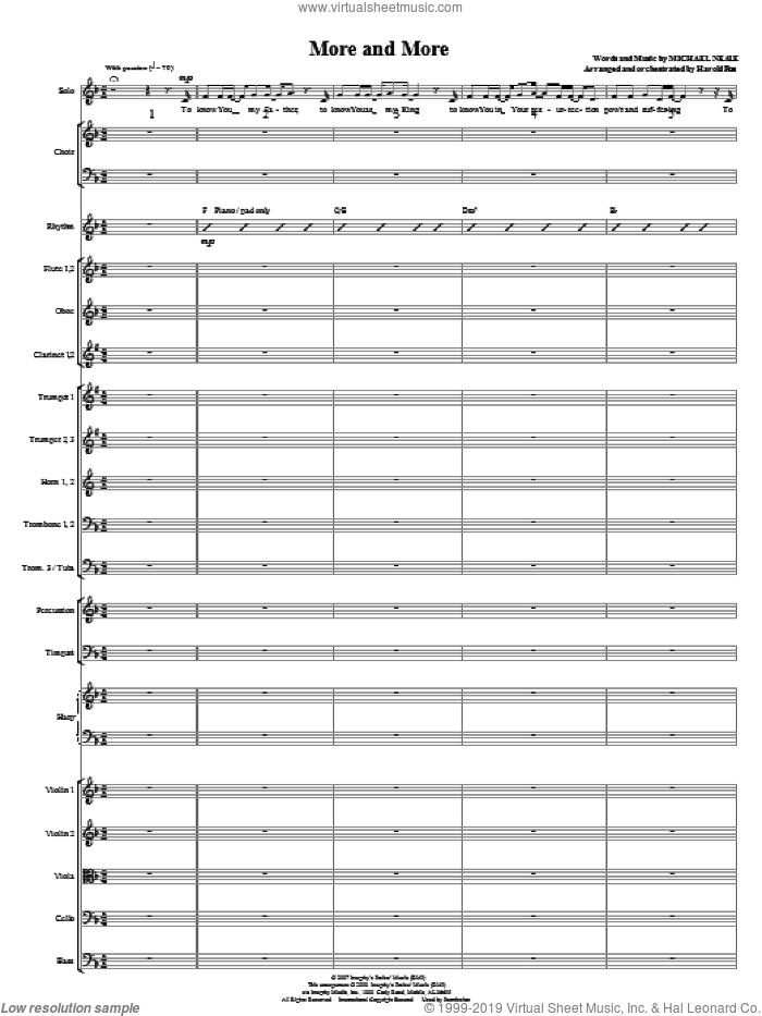 More And More (COMPLETE) sheet music for orchestra/band (Orchestra) by Michael Neale and Harold Ross, intermediate skill level