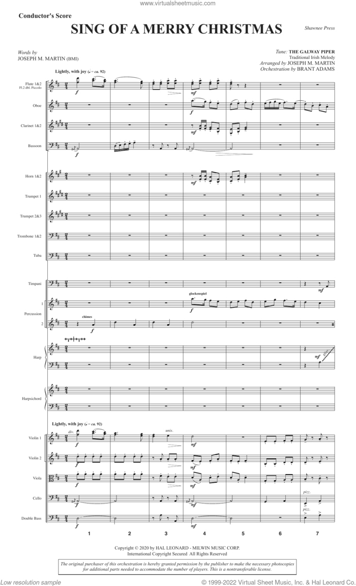 Sing of a Merry Christmas (Full Orchestra) (COMPLETE) sheet music for orchestra/band by Joseph M. Martin, intermediate skill level
