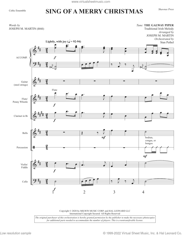 Sing of a Merry Christmas (Celtic Consort) (COMPLETE) sheet music for orchestra/band by Joseph M. Martin, intermediate skill level