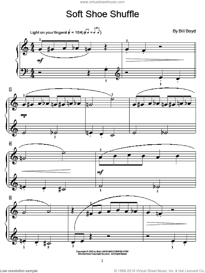 Soft Shoe Shuffle sheet music for piano solo (elementary) by Bill Boyd and Miscellaneous, beginner piano (elementary)