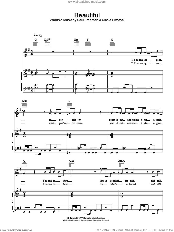 Beautiful sheet music for voice, piano or guitar by Mandalay, Nicola Hitchcock and Saul Freeman, intermediate skill level