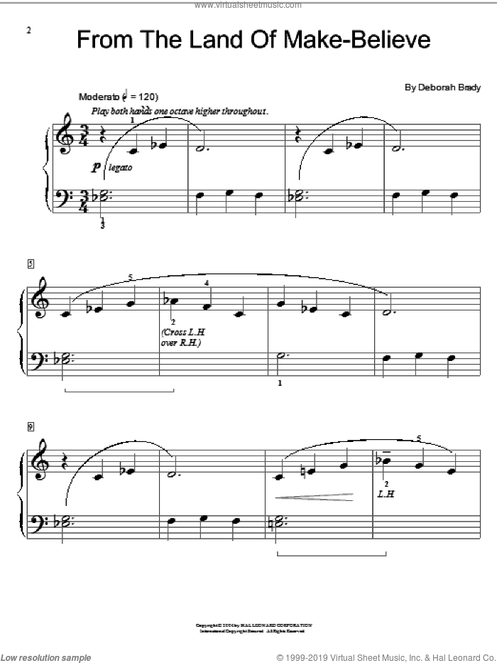 From The Land Of Make-Believe sheet music for piano solo (elementary) by Deborah Brady and Miscellaneous, beginner piano (elementary)