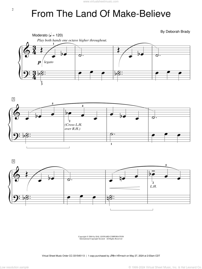 From The Land Of Make-Believe sheet music for piano solo (elementary) by Deborah Brady and Miscellaneous, beginner piano (elementary)