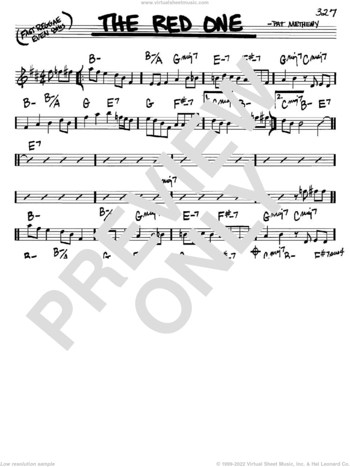 The Red One sheet music for voice and other instruments (in C) by Pat Metheny, intermediate skill level