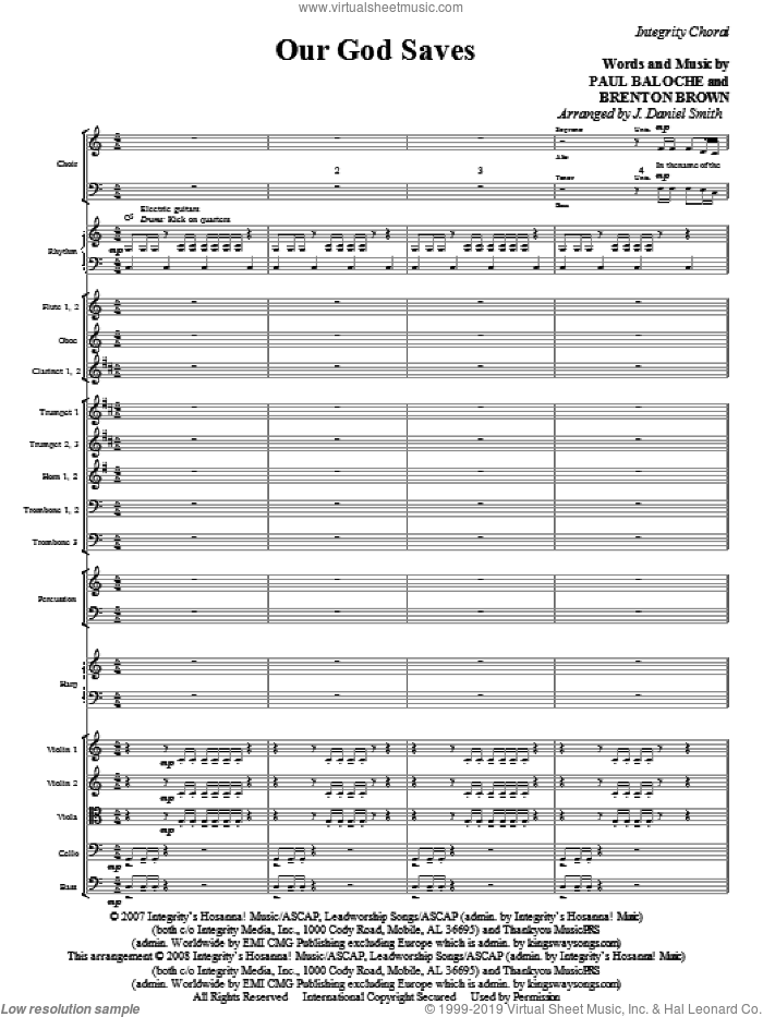 Our God Saves (COMPLETE) sheet music for orchestra/band (Orchestra) by Paul Baloche, Brenton Brown and J. Daniel Smith, intermediate skill level
