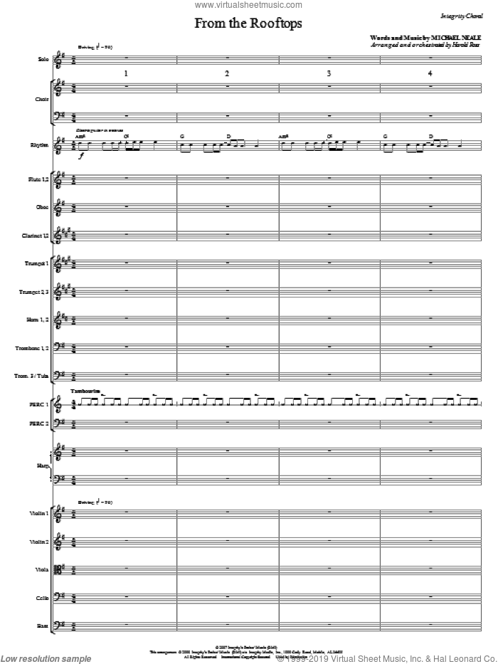 From The Rooftops (COMPLETE) sheet music for orchestra/band (Orchestra) by Michael Neale and Harold Ross, intermediate skill level