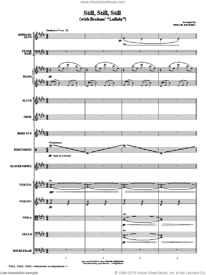 Still, Still, Still (with Brahms' Lullaby) (COMPLETE) sheet music for orchestra/band (chamber ensemble) by Phillip Keveren, intermediate skill level