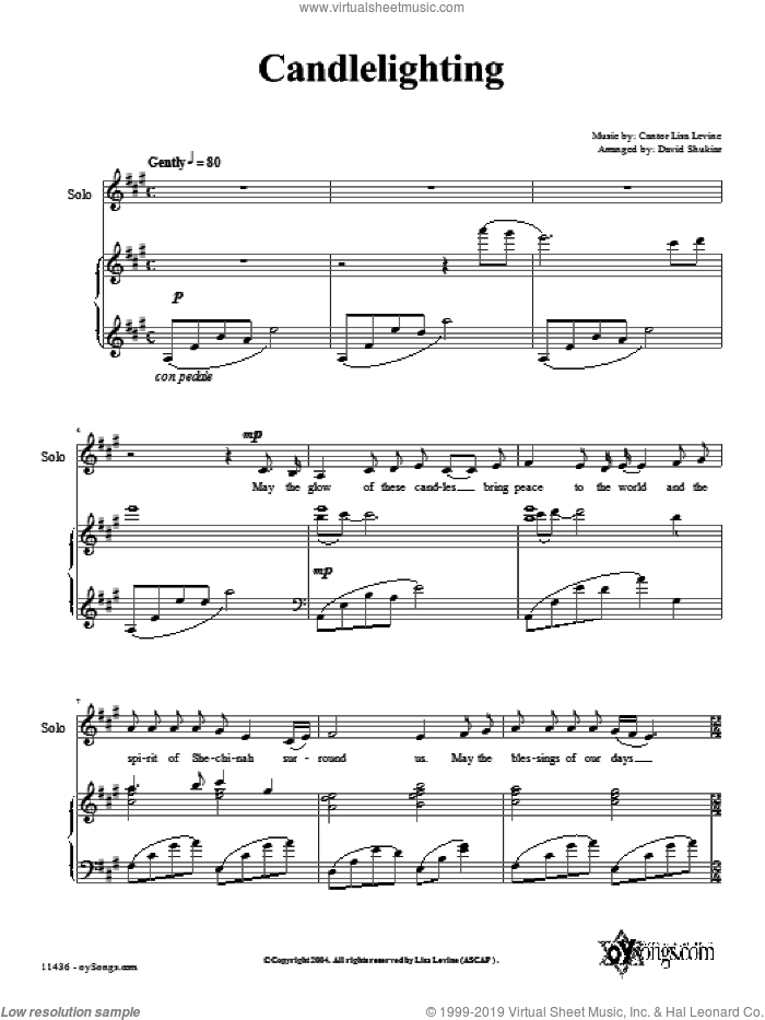 Candlelighting sheet music for choir (2-Part) by David Shukiar, intermediate duet