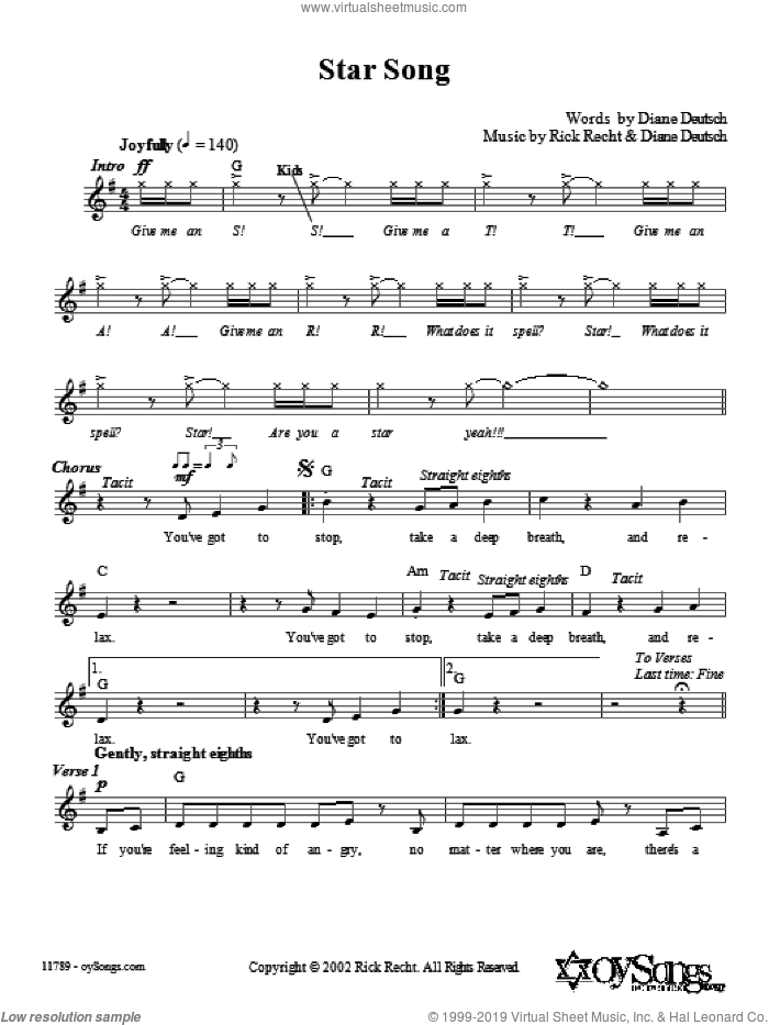 Star Song sheet music for voice and other instruments (fake book) by Rick Recht, intermediate skill level