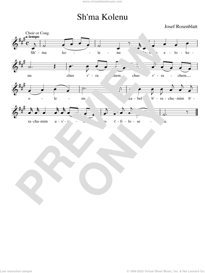 Sh'ma Kolenu sheet music for voice and piano (Solo ) by Yossele Rosenblatt, intermediate skill level